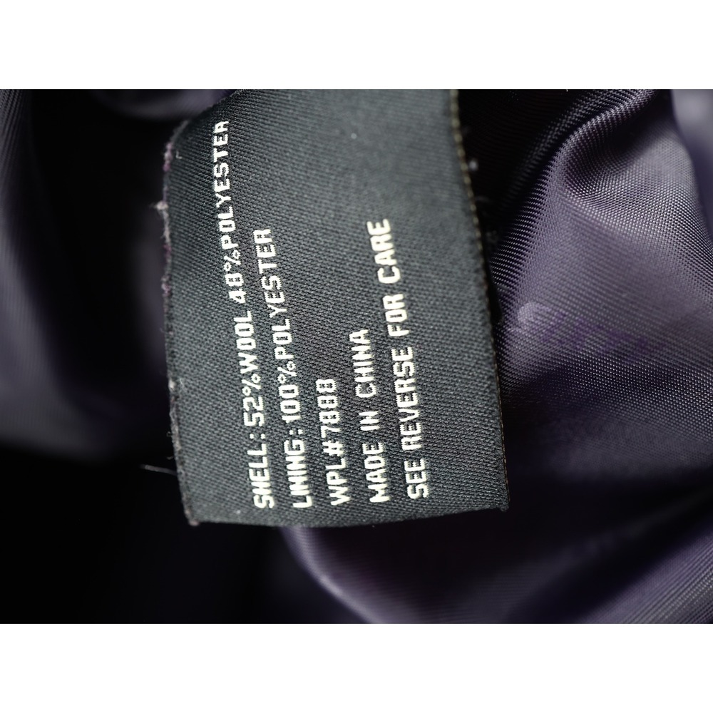Miss Sixty Wool Blend Belted Peacoat Pleated Back Purple Y2K Jacket Size M - Picture 15 of 16